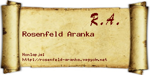 Rosenfeld Aranka névjegykártya