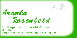 aranka rosenfeld business card